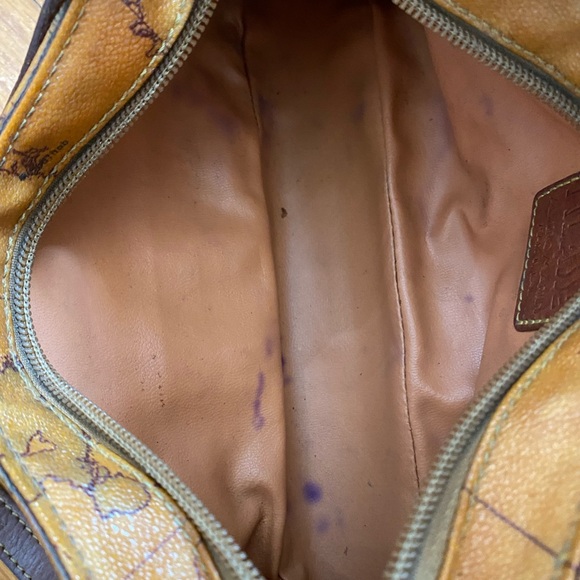 Vintage Alviero MARTINI 1a Classe Geo World Map Leather Bag - Picture 8 of 9